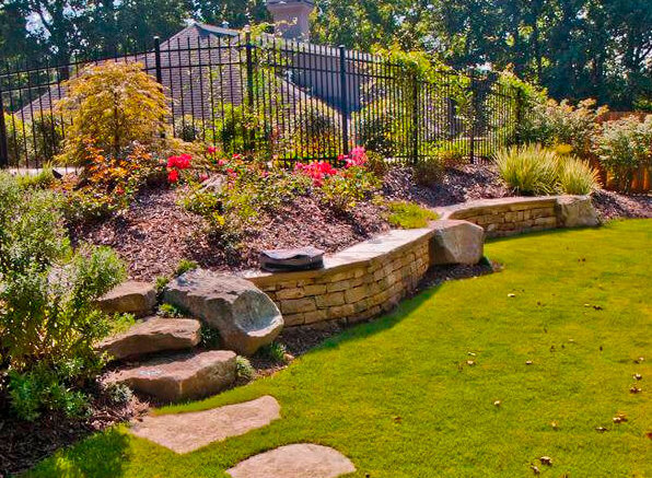 Stone Stone Pathway with Landscape